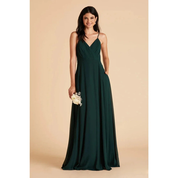 NWT Birdy Grey Kaia Maxi Dress Sleeveless Sweetheart V Neck Chiffon Emerald 3X - Picture 2 of 8